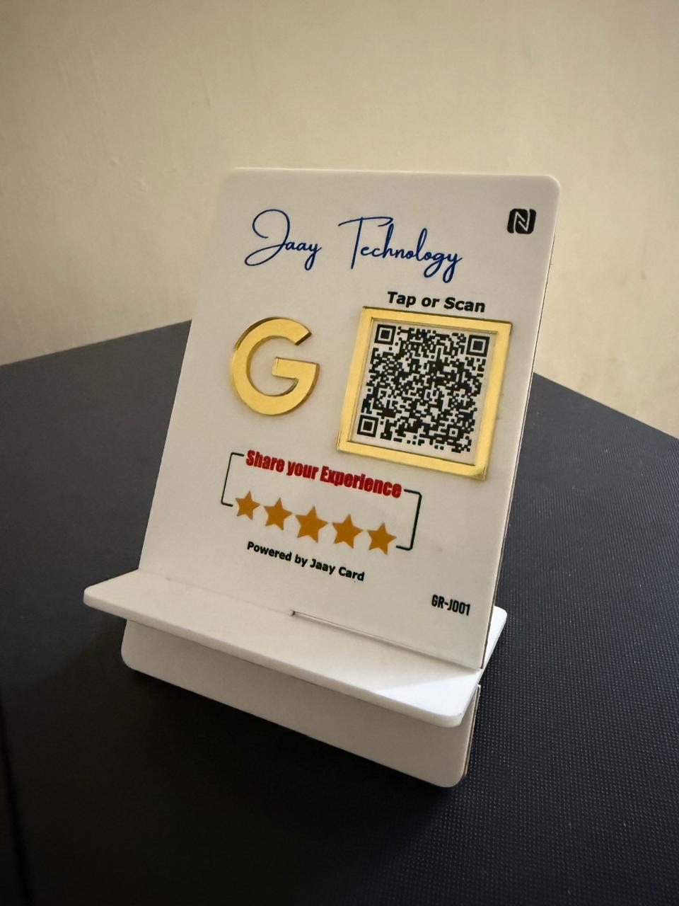 Stylish NFC review stand - 6 x 4 inches - Black & White color detachable stand | UV printed