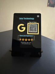 Stylish NFC review stand - 6 x 4 inches - Black & White color detachable stand | UV printed