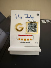 Stylish NFC review stand - 6 x 4 inches - Black & White color detachable stand | UV printed